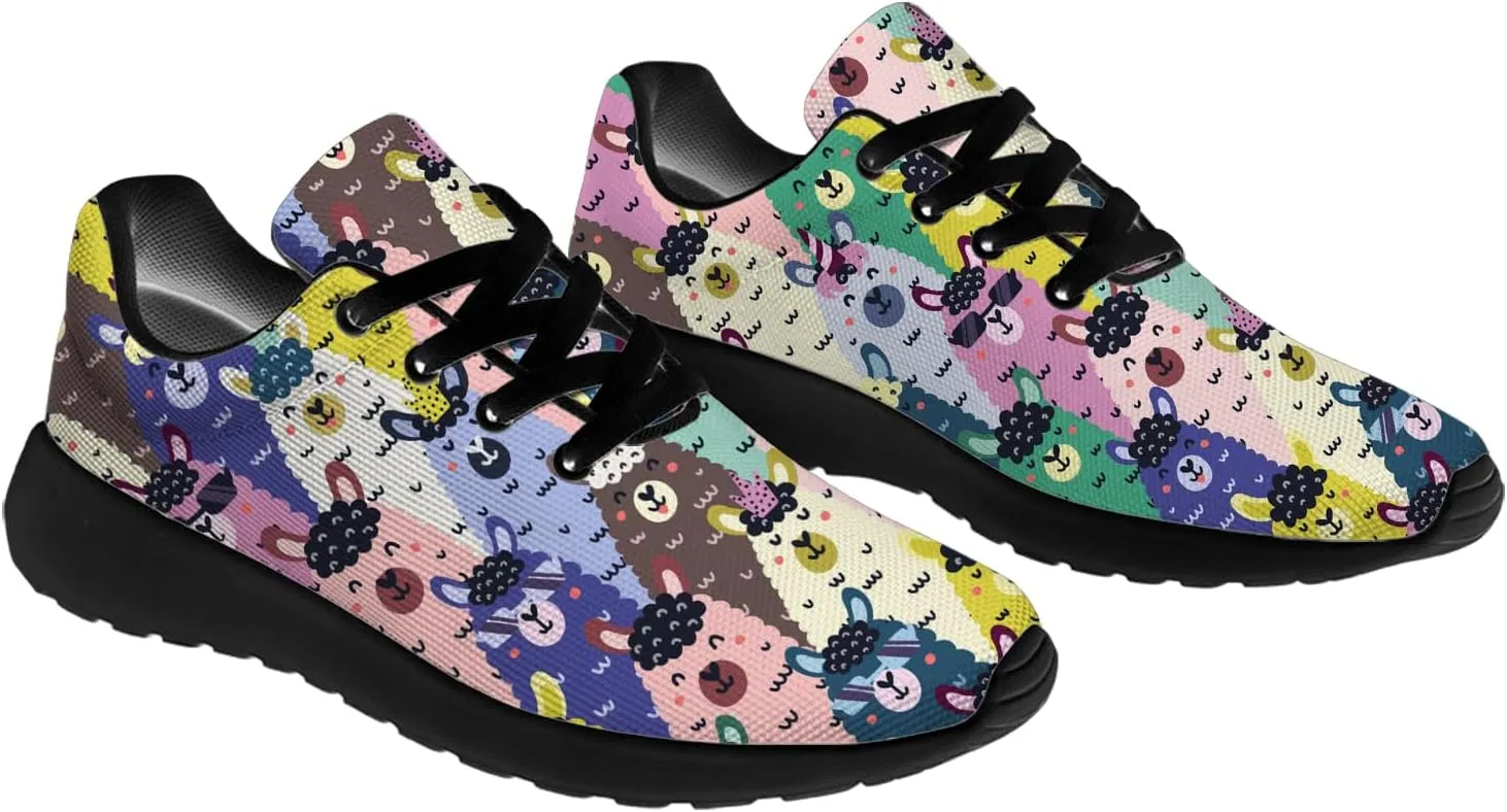 Llamas Shoes for Women Running Shoes Cute Animal Sneakers Tennis Shoes Gifts for Women Men