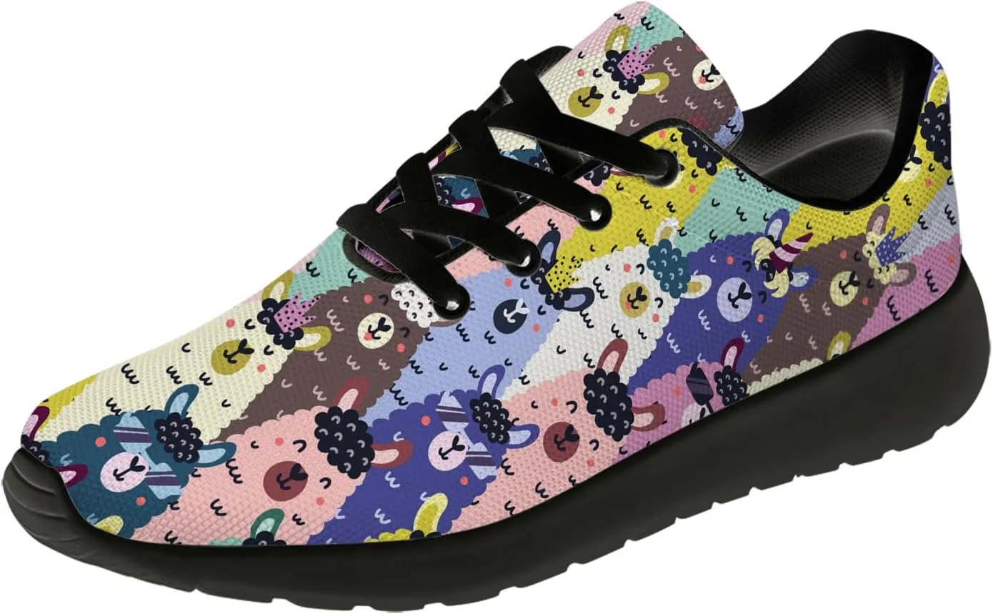 Llamas Shoes for Women Running Shoes Cute Animal Sneakers Tennis Shoes Gifts for Women Men