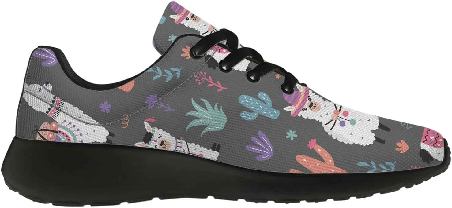 Llamas Shoes for Women Running Shoes Cute Animal Sneakers Tennis Shoes Gifts for Women Men