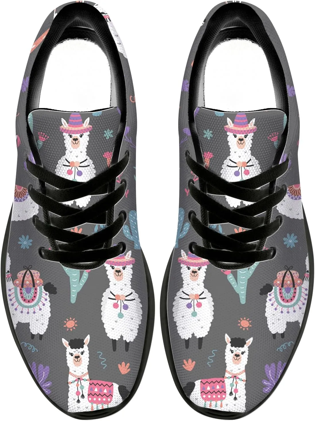 Llamas Shoes for Women Running Shoes Cute Animal Sneakers Tennis Shoes Gifts for Women Men