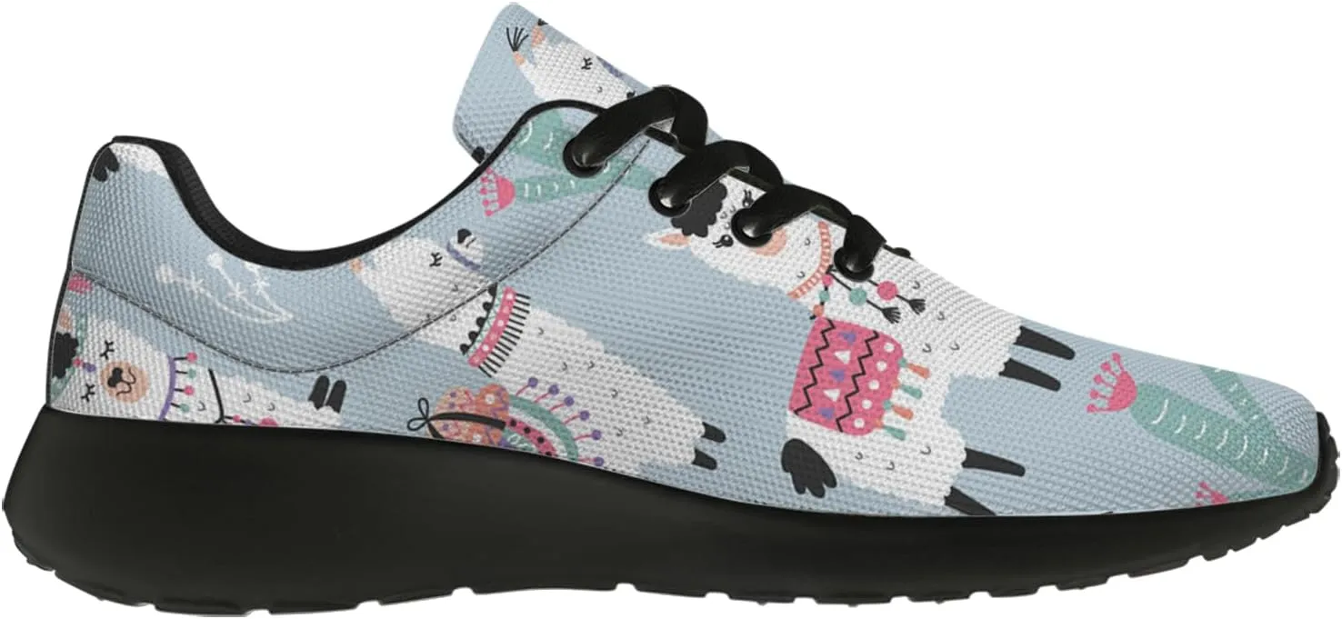 Llamas Shoes for Women Running Shoes Cute Animal Sneakers Tennis Shoes Gifts for Women Men