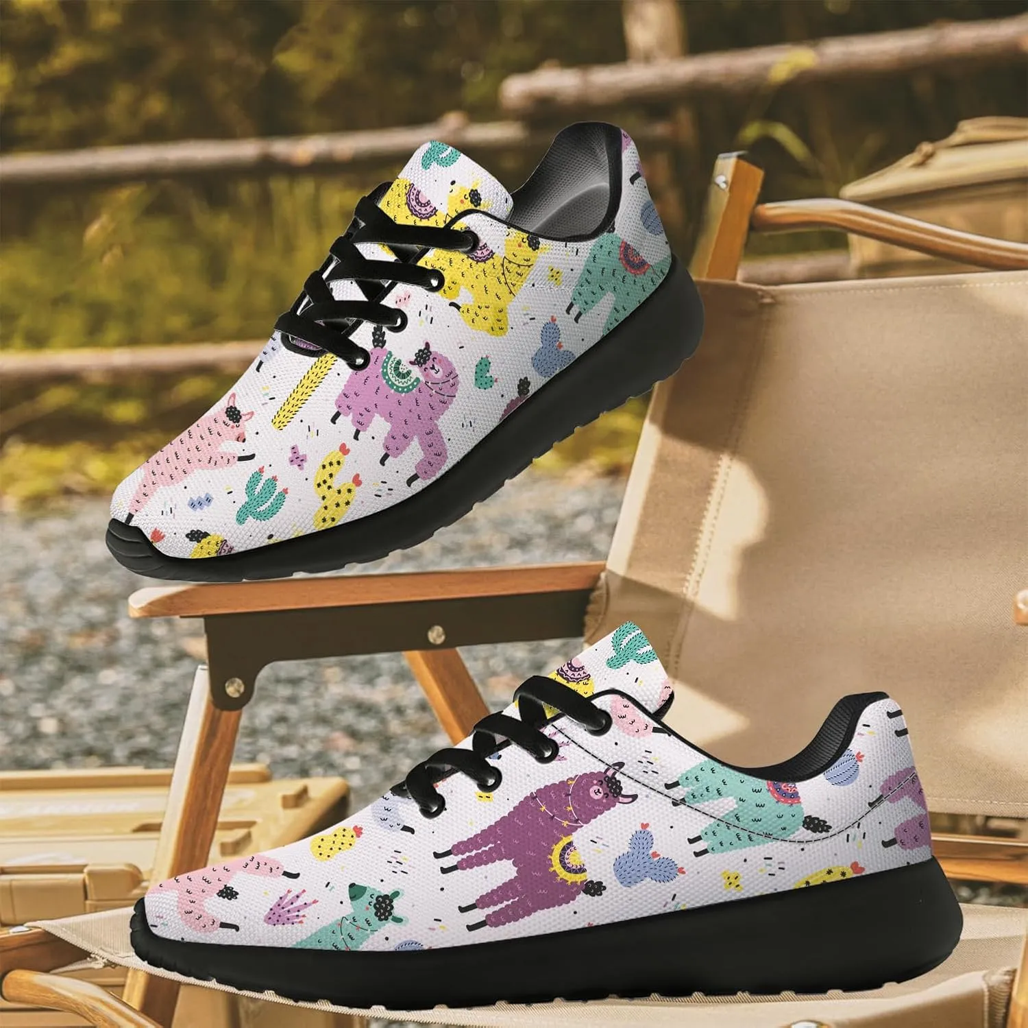 Llamas Shoes for Women Running Shoes Cute Animal Sneakers Tennis Shoes Gifts for Women Men