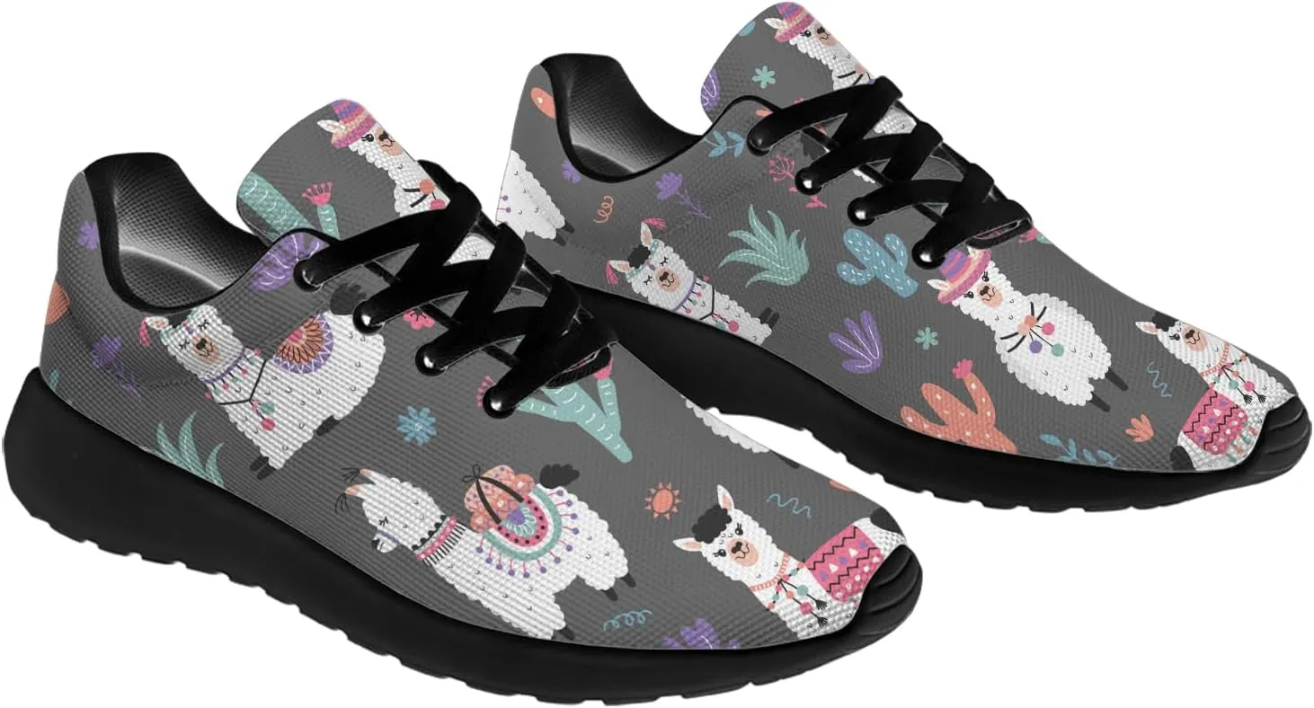 Llamas Shoes for Women Running Shoes Cute Animal Sneakers Tennis Shoes Gifts for Women Men