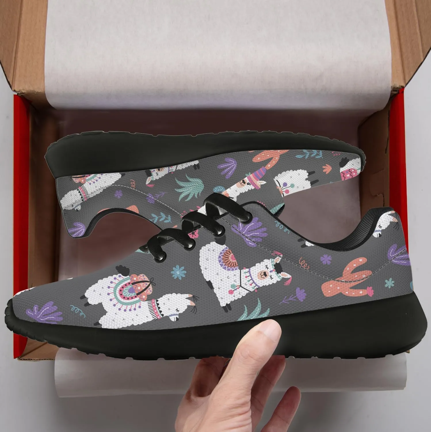 Llamas Shoes for Women Running Shoes Cute Animal Sneakers Tennis Shoes Gifts for Women Men