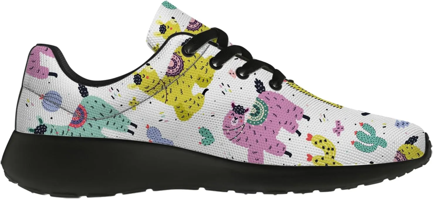 Llamas Shoes for Women Running Shoes Cute Animal Sneakers Tennis Shoes Gifts for Women Men