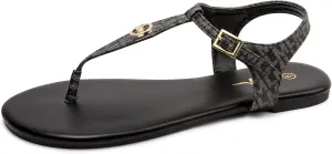 LM Women's Thong Sandals T-Strap Sandals Adjustable Ankle Buckle Dressy Thong Flat Sandals Casual Summer Sandals