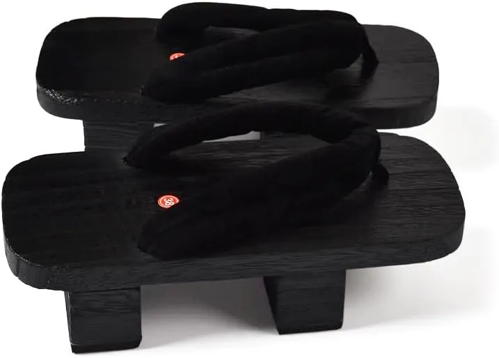 Loizziuy Floral Wooden Clogs Slippers Sandals Wooden Clogs Women's Height-Increasing Slippers Original Japanese Summer Wooden Geta Flip-Flops Cosplay Sandals White Wood Color