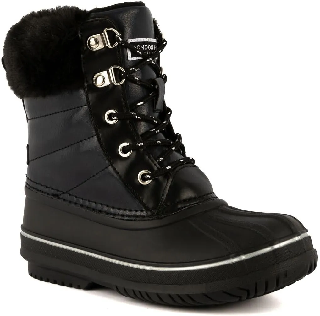 LONDON FOG Girls Bell Court Cold Weather Warm Lined Snow Boot