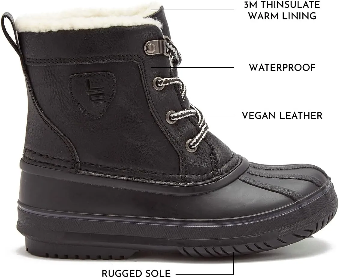 LONDON FOG Warrington Snow Boots for Kids - Insulated Waterproof Winter Snow Duck Boots for Boys and Girls - Little Kid and Big Kid Sizes 11 to 7