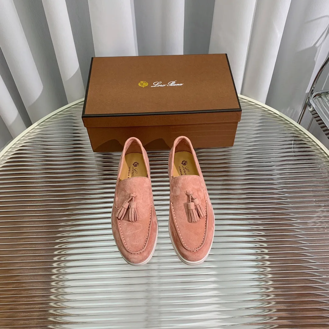 lp dot sole walk loafer brownish pink suede
