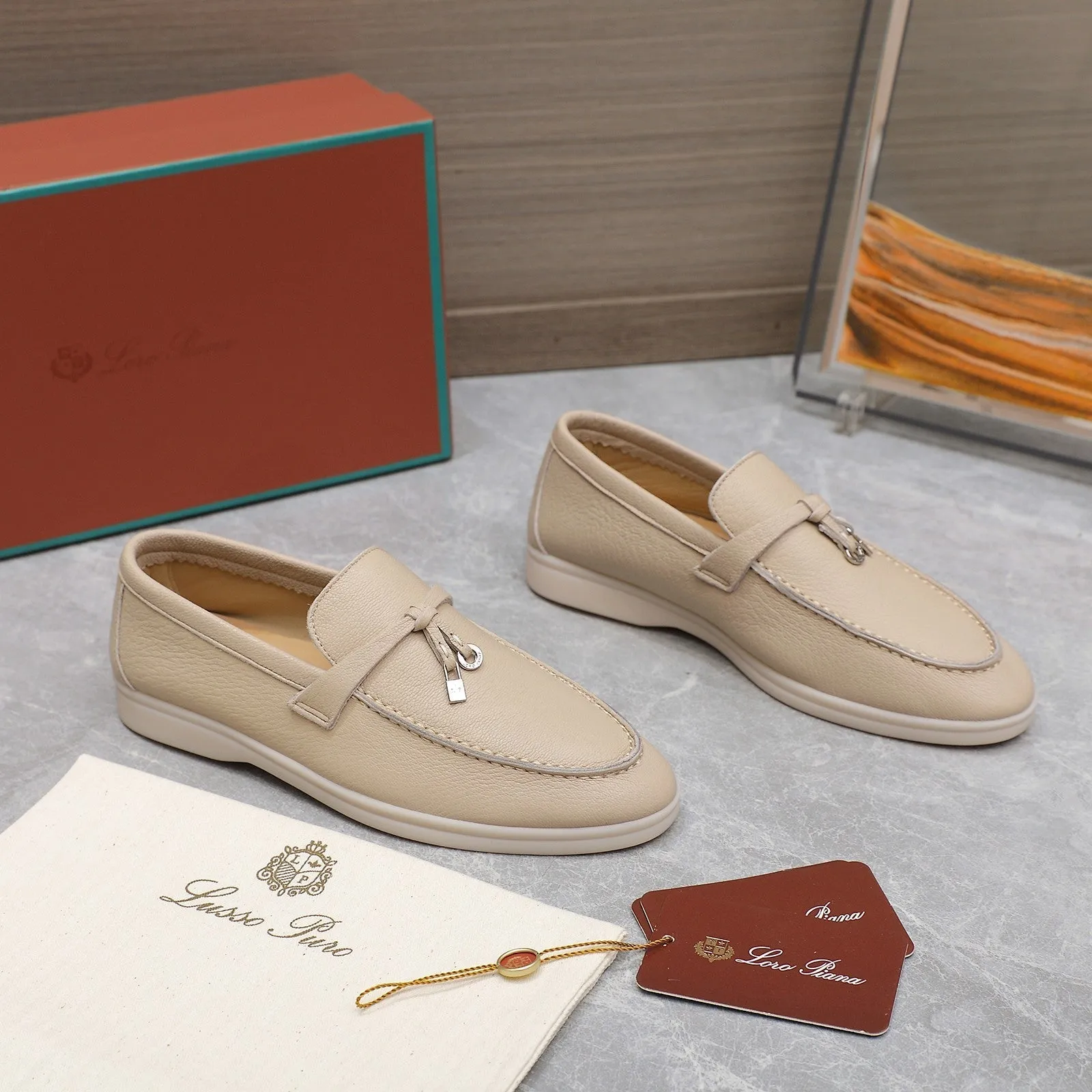 LP SUMMER CHARMS WALK LOAFERS BEIGE LAMBSKIN