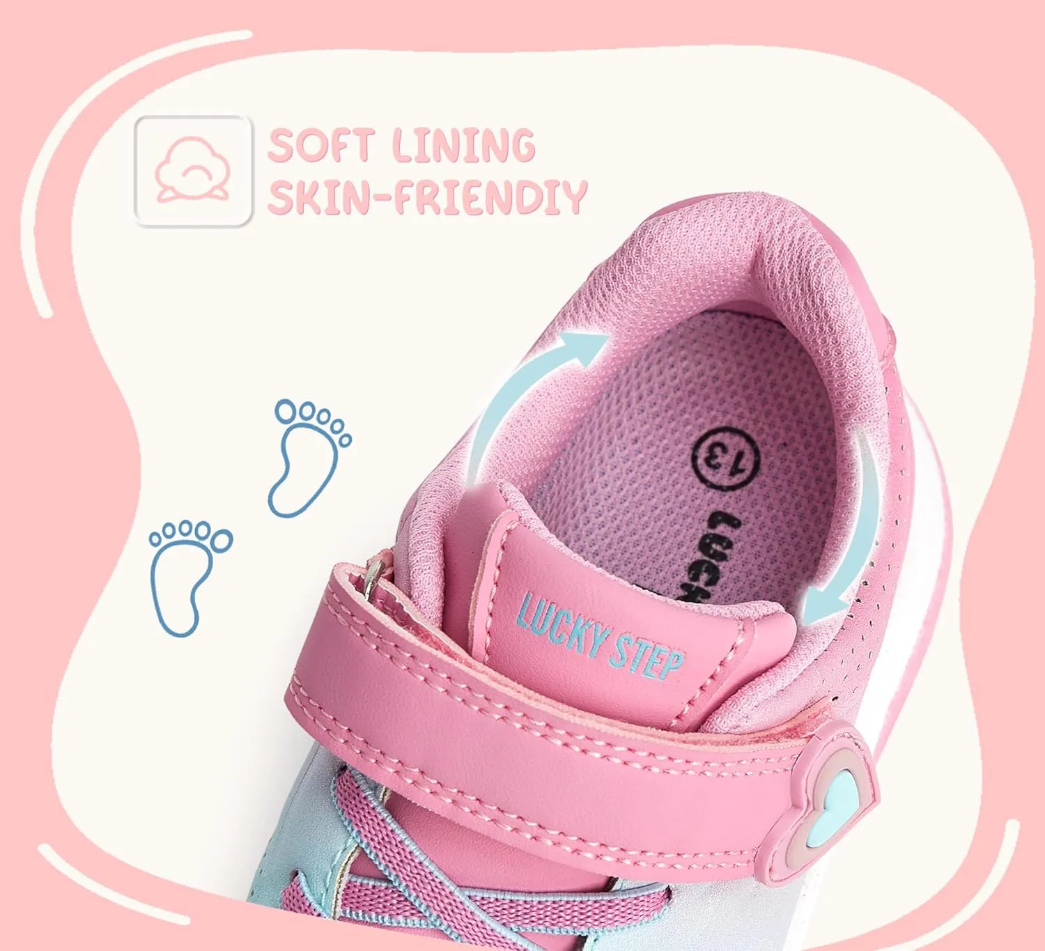 LUCKY STEP Boys Girls Athletic Running Shoes Air Lightweight Fashion Sneakers Casual Breathable Tennis Trainers for Little Kids
