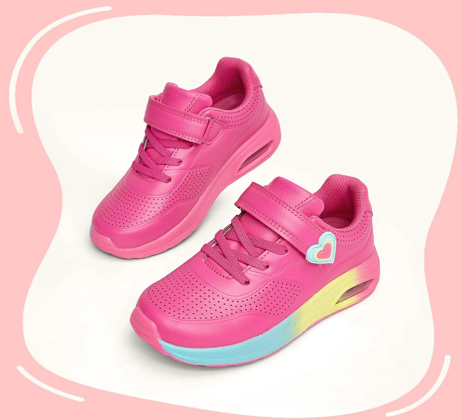 LUCKY STEP Boys Girls Athletic Running Shoes Air Lightweight Fashion Sneakers Casual Breathable Tennis Trainers for Little Kids