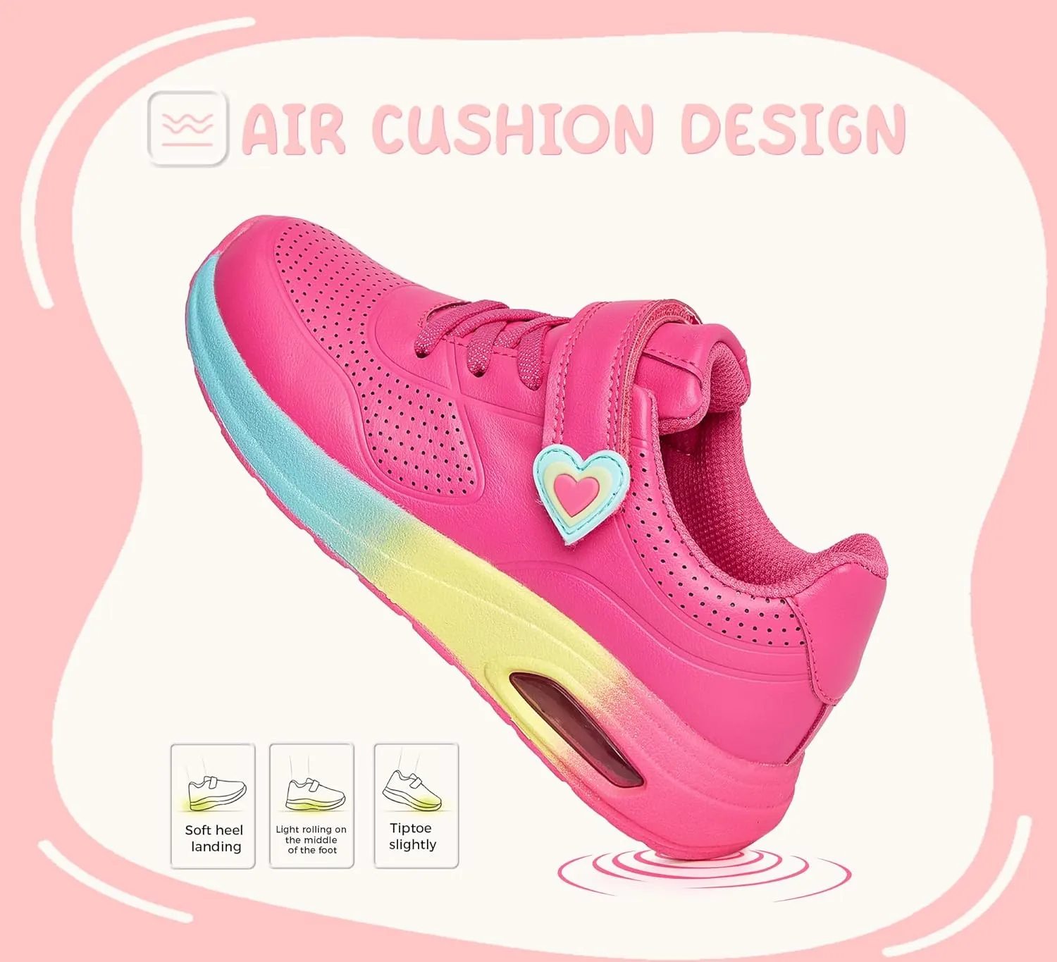 LUCKY STEP Boys Girls Athletic Running Shoes Air Lightweight Fashion Sneakers Casual Breathable Tennis Trainers for Little Kids