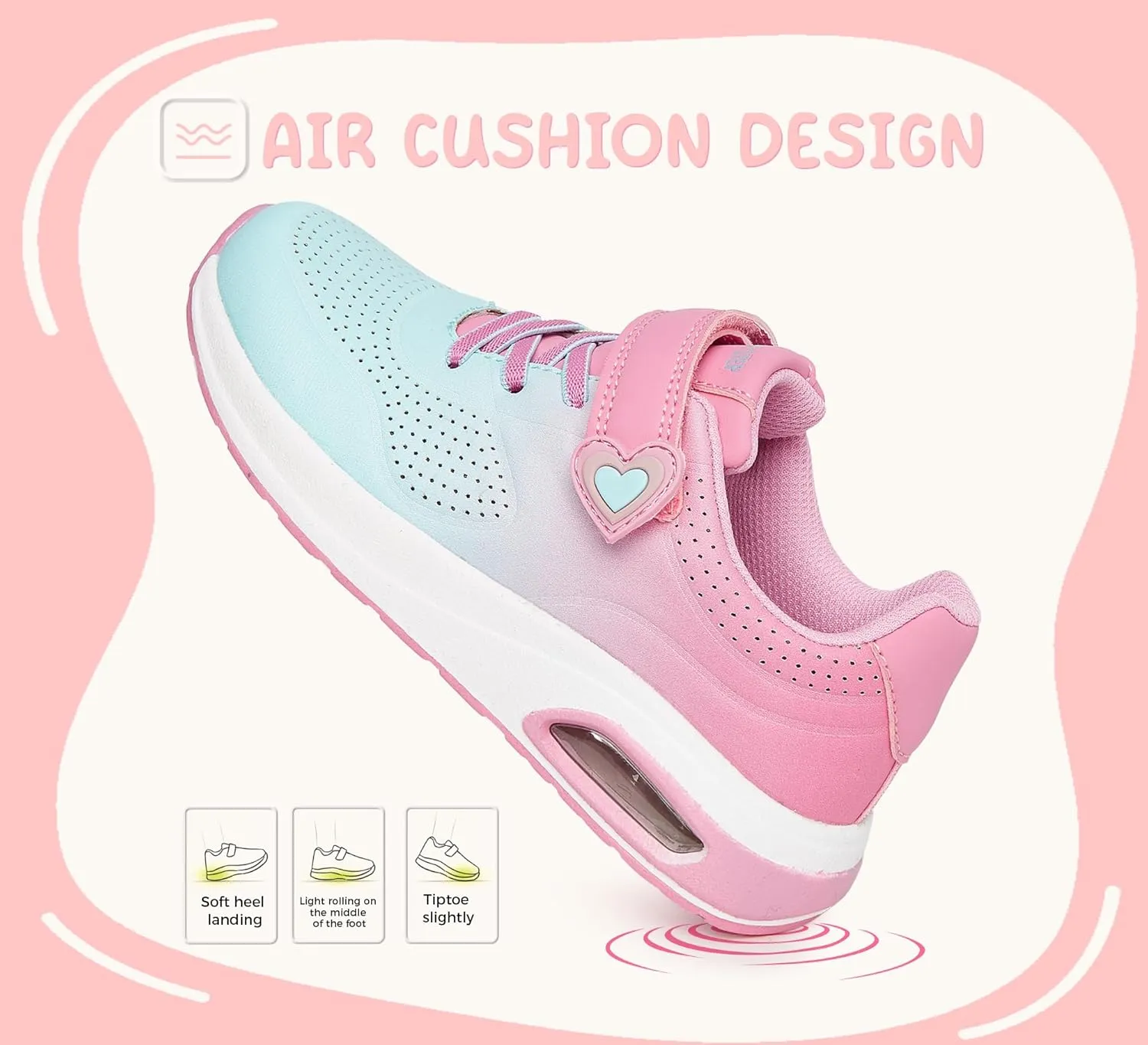 LUCKY STEP Boys Girls Athletic Running Shoes Air Lightweight Fashion Sneakers Casual Breathable Tennis Trainers for Little Kids