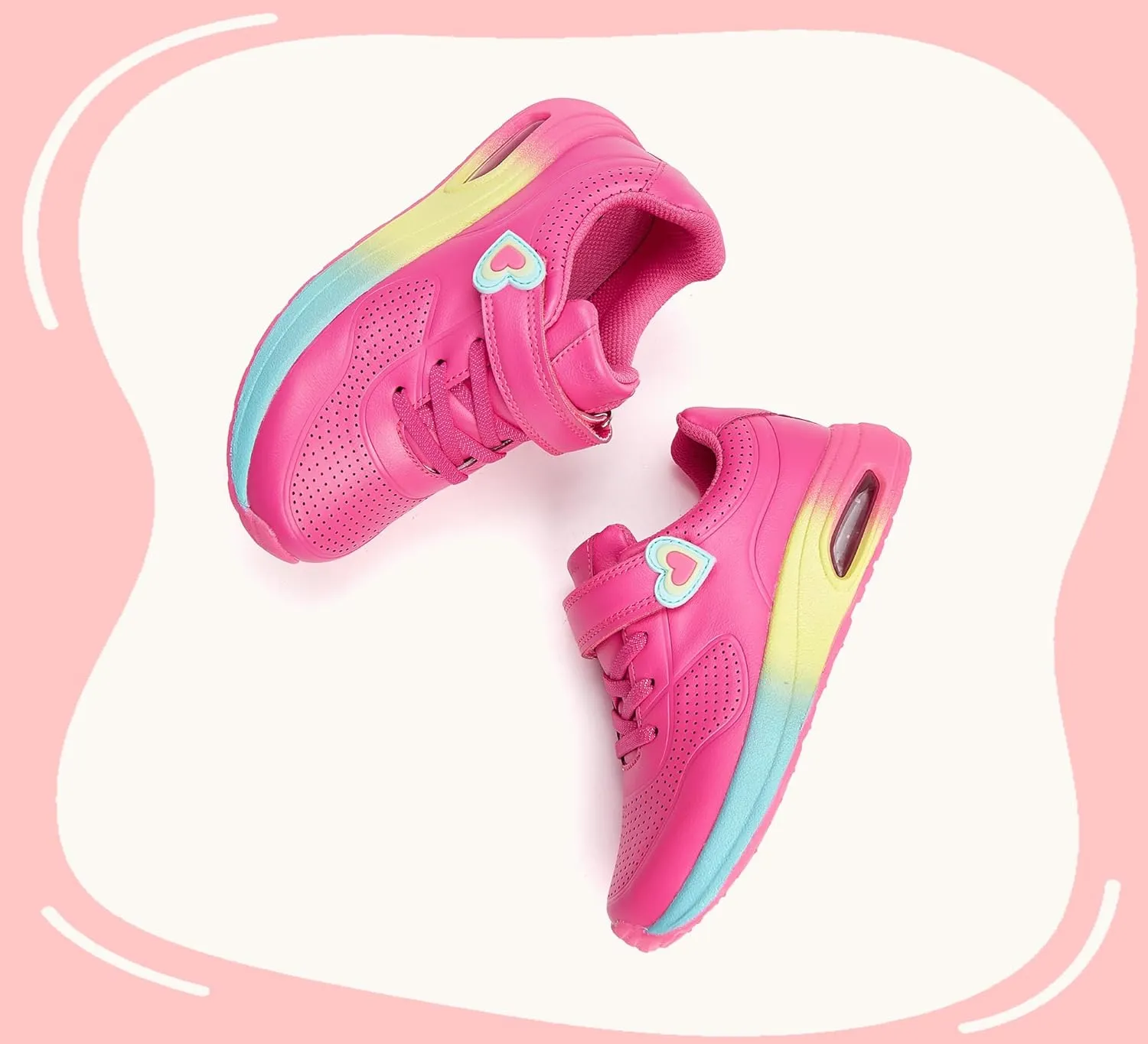 LUCKY STEP Boys Girls Athletic Running Shoes Air Lightweight Fashion Sneakers Casual Breathable Tennis Trainers for Little Kids
