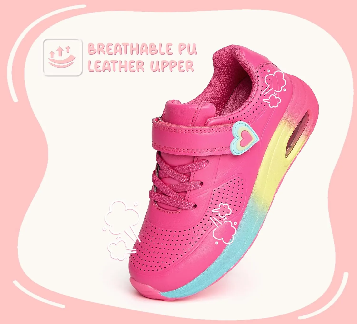 LUCKY STEP Boys Girls Athletic Running Shoes Air Lightweight Fashion Sneakers Casual Breathable Tennis Trainers for Little Kids
