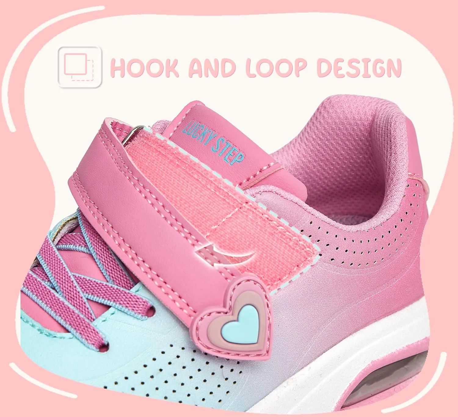 LUCKY STEP Boys Girls Athletic Running Shoes Air Lightweight Fashion Sneakers Casual Breathable Tennis Trainers for Little Kids