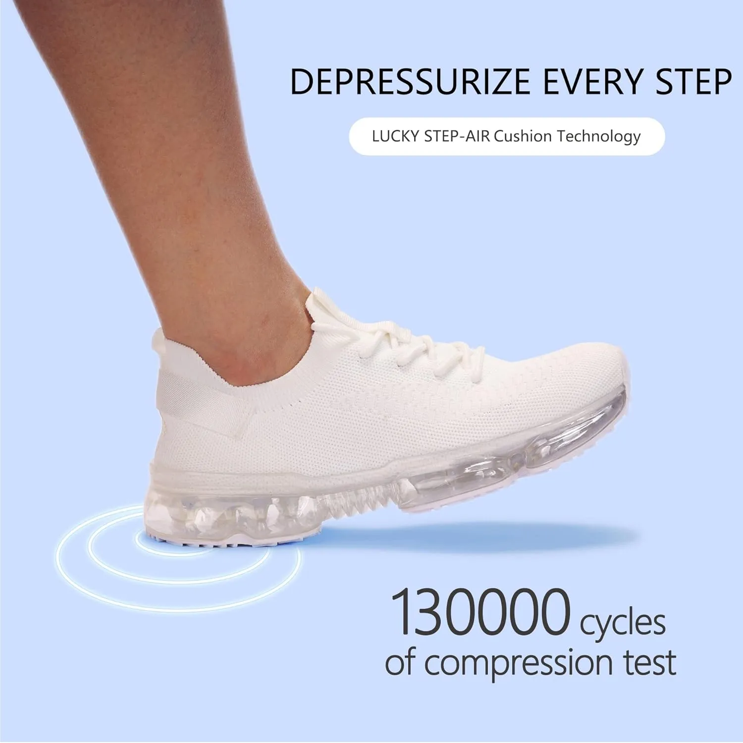 LUCKY STEP Women Air Cushion Fashion Sneakers Breathable Casual Comfortable Lightweight Walking Shoes