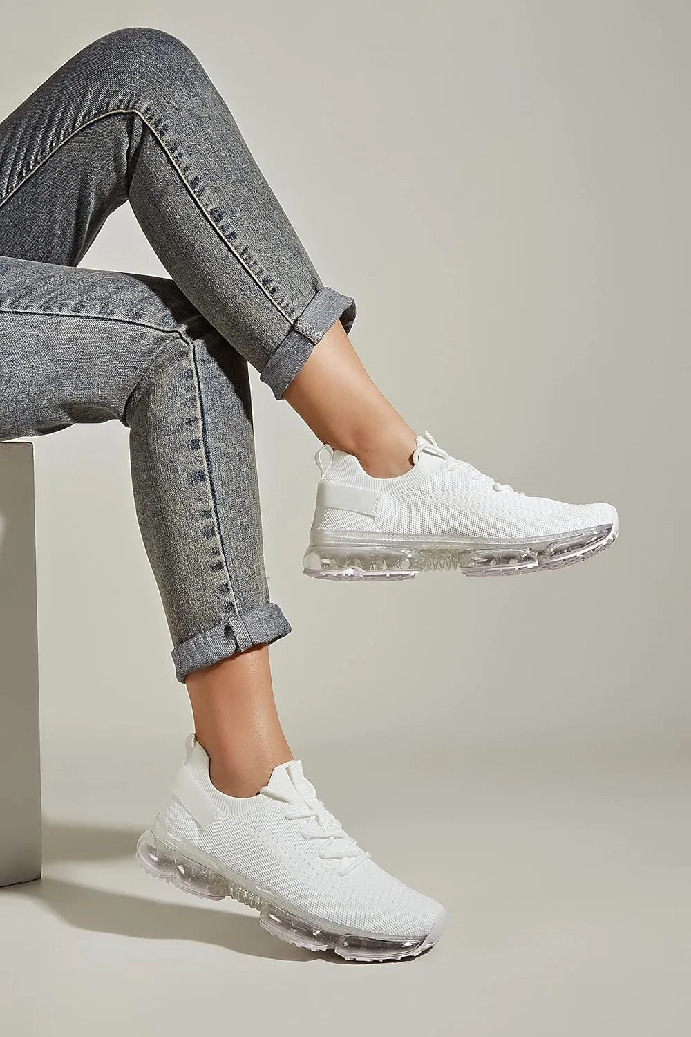 LUCKY STEP Women Air Cushion Fashion Sneakers Breathable Casual Comfortable Lightweight Walking Shoes