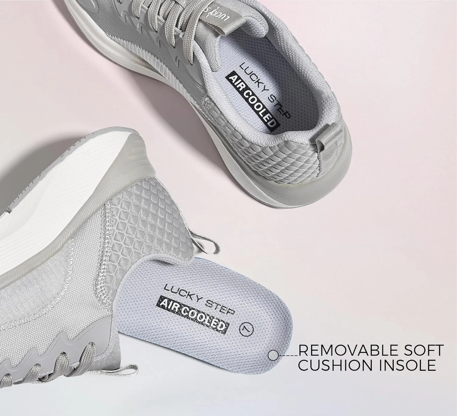 LUCKY STEP Women's Mesh Walking Shoes Lightweight Breathable Shoes Non Slip Tennis Comfortable Workout Gym Running Sneakers
