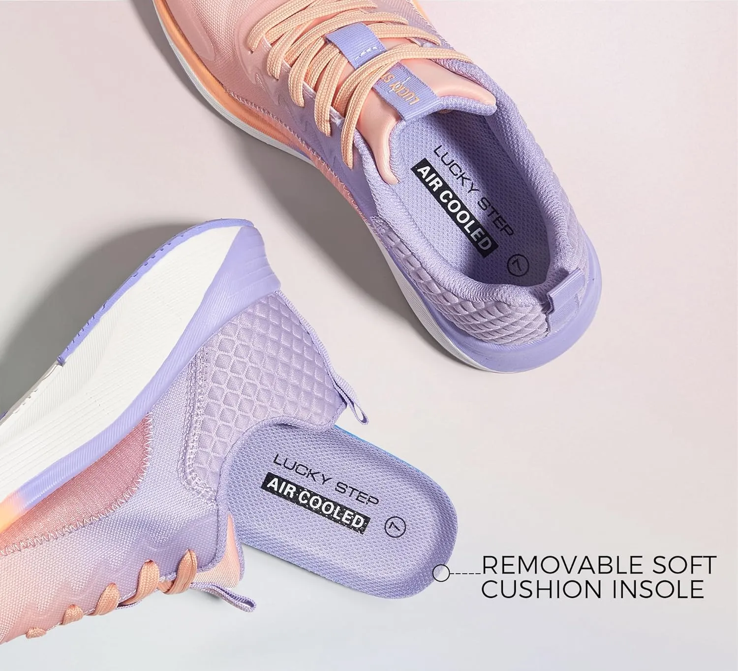 LUCKY STEP Women's Mesh Walking Shoes Lightweight Breathable Shoes Non Slip Tennis Comfortable Workout Gym Running Sneakers