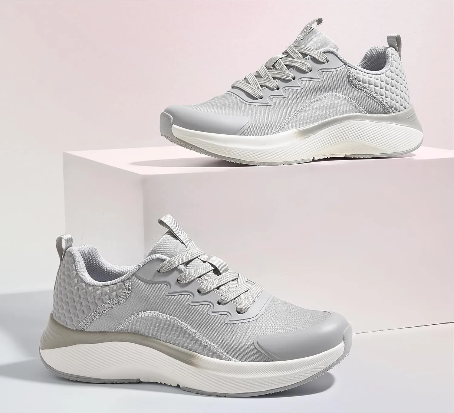 LUCKY STEP Women's Mesh Walking Shoes Lightweight Breathable Shoes Non Slip Tennis Comfortable Workout Gym Running Sneakers