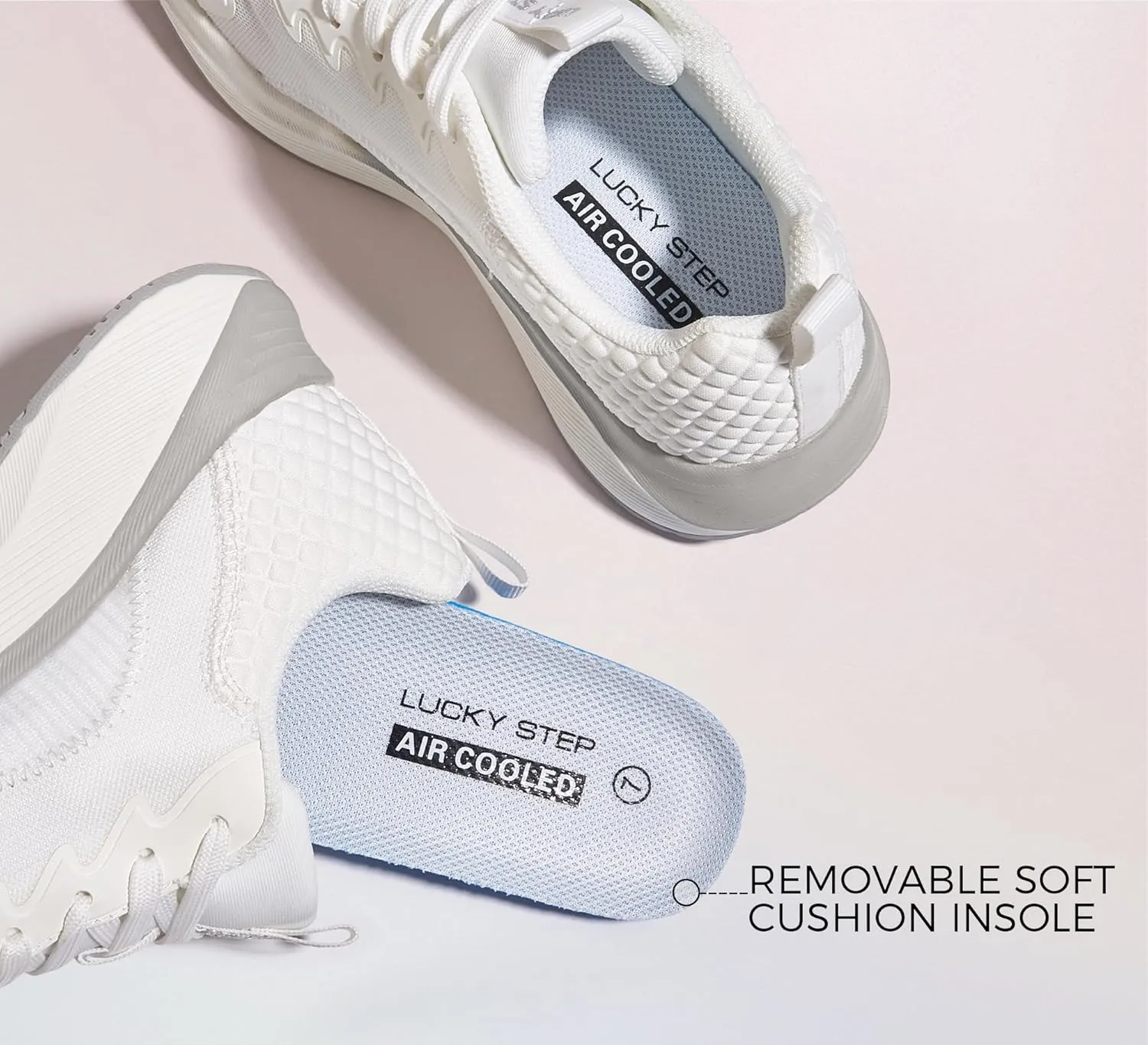 LUCKY STEP Women's Mesh Walking Shoes Lightweight Breathable Shoes Non Slip Tennis Comfortable Workout Gym Running Sneakers
