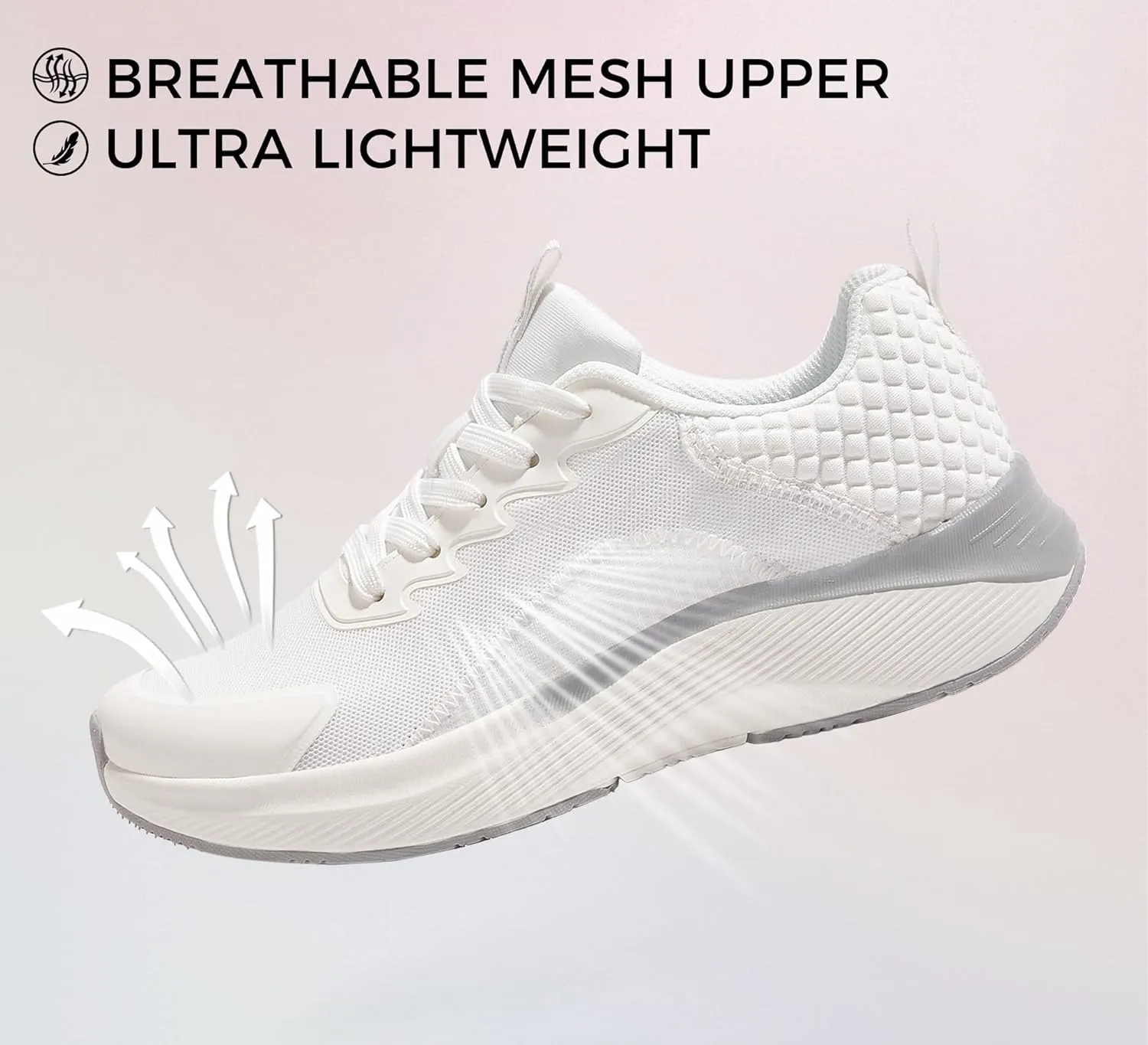 LUCKY STEP Women's Mesh Walking Shoes Lightweight Breathable Shoes Non Slip Tennis Comfortable Workout Gym Running Sneakers