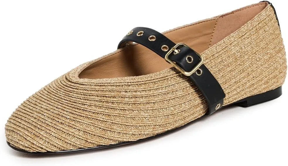 Madewell Women's Hera Mary Jane-Raffia Flat