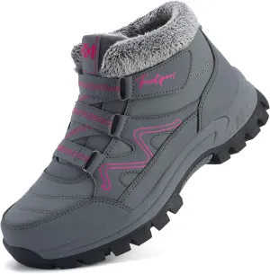 MAIZUN Womens Winter Snow Boots Fur Lined Warm Hiking Ankle Boots Outdoor Trekking Walking Shoes