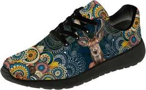 Mandala Deer Shoes for Women Men Running Shoes Floral Sneakers Tennis Shoes Deer Gifts for Women Men