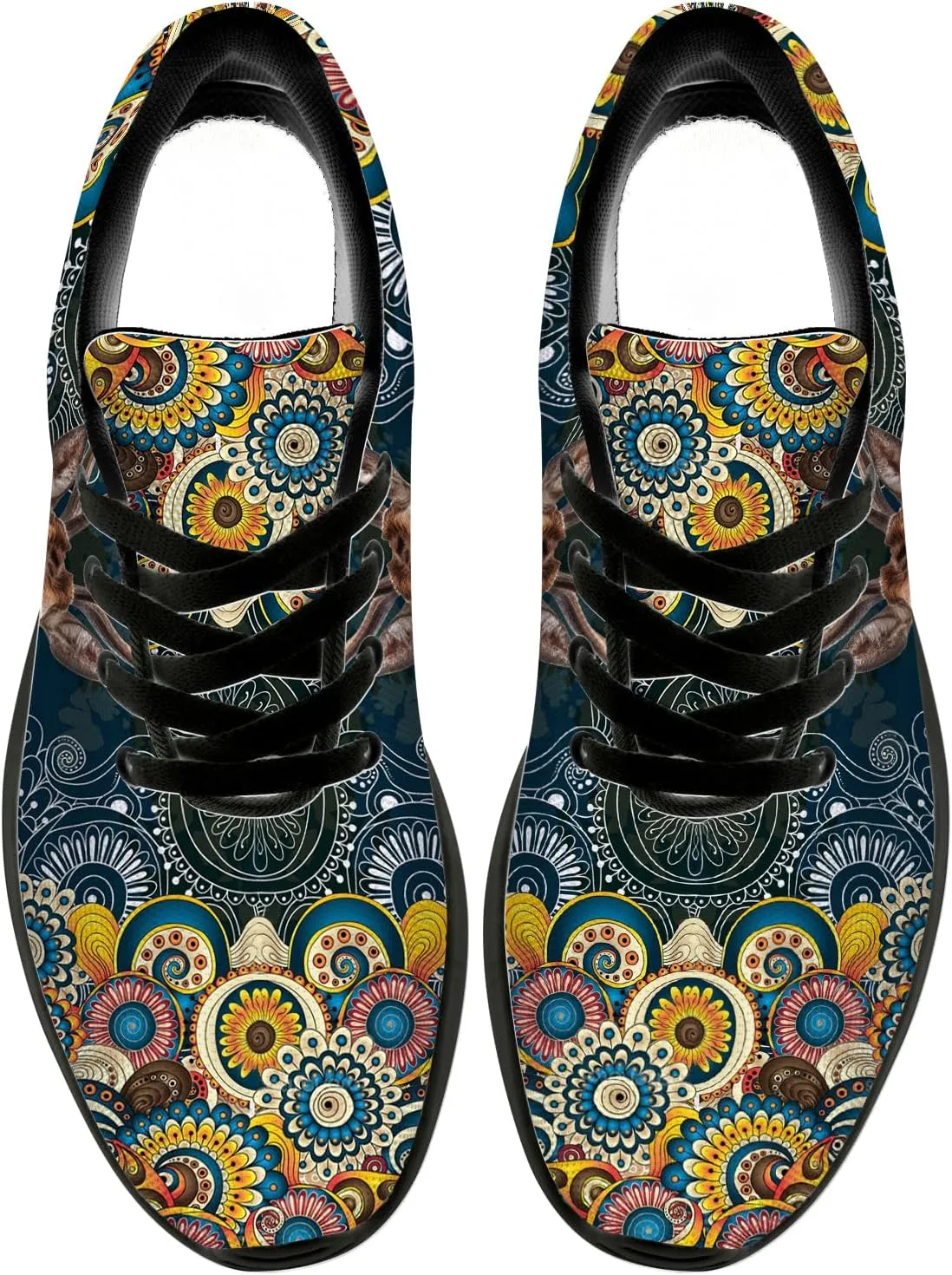 Mandala Deer Shoes for Women Men Running Shoes Floral Sneakers Tennis Shoes Deer Gifts for Women Men
