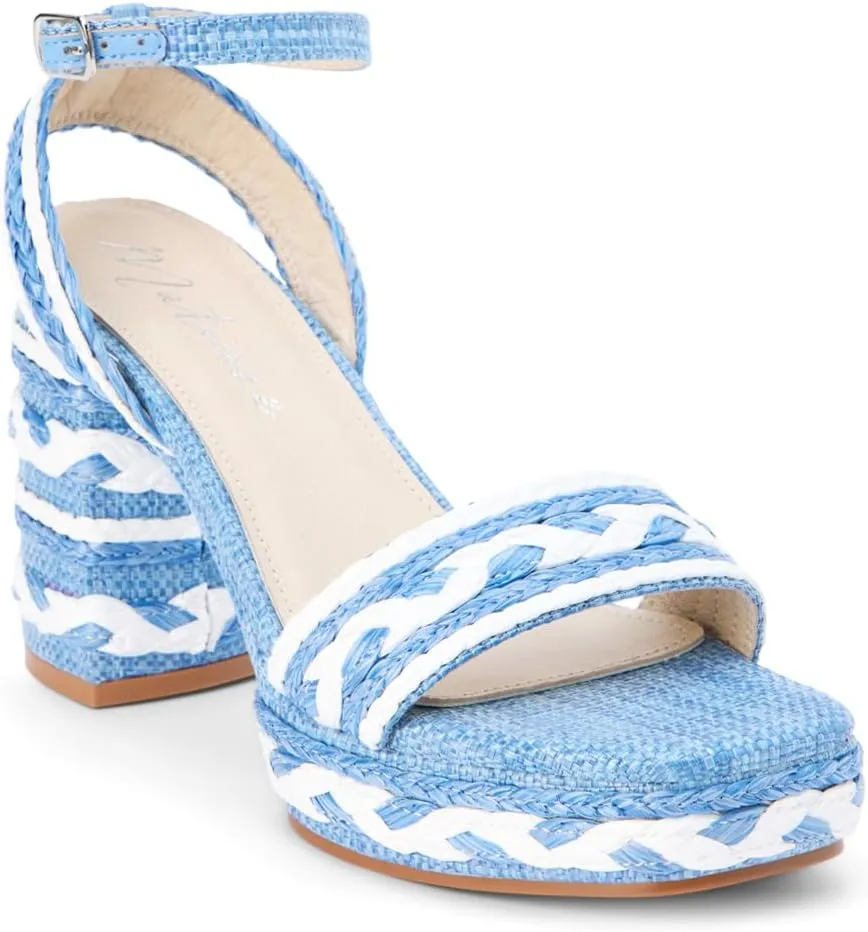 Matisse Womens Lyla Ankle Strap Block Platform Casual Sandals Casual High Heel 3" & Up - Blue