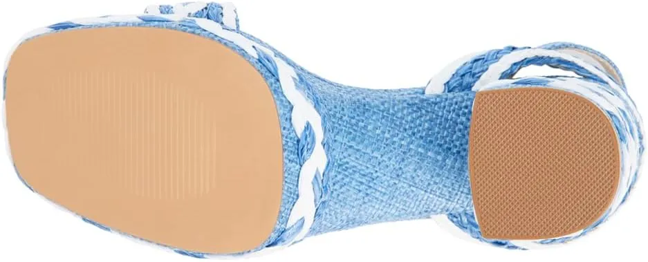 Matisse Womens Lyla Ankle Strap Block Platform Casual Sandals Casual High Heel 3" & Up - Blue