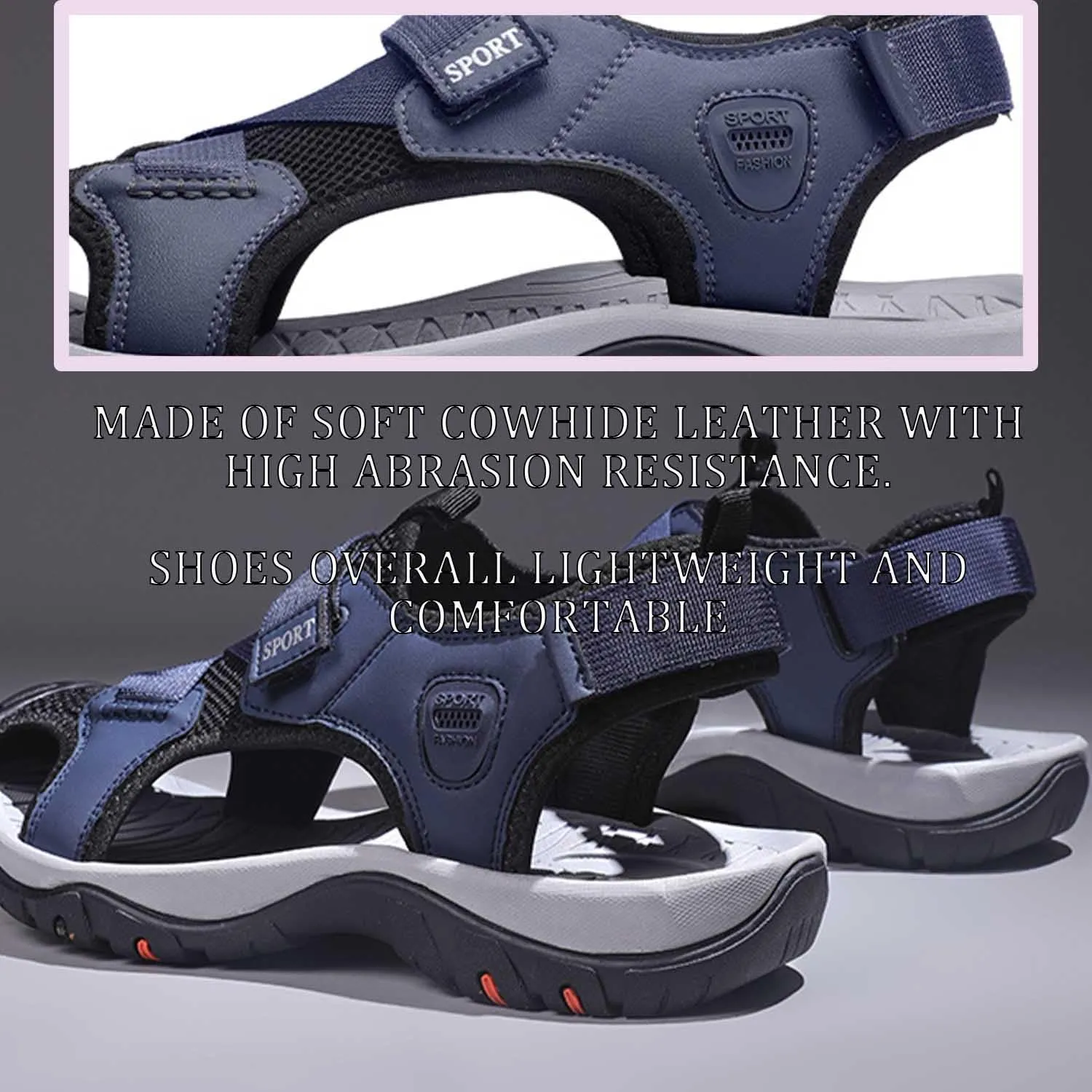 MEBAMY Men’s Sport Outdoor Hiking Sandals Closed Toe Athletic Adventure Beach Fisherman Water Sandals Green