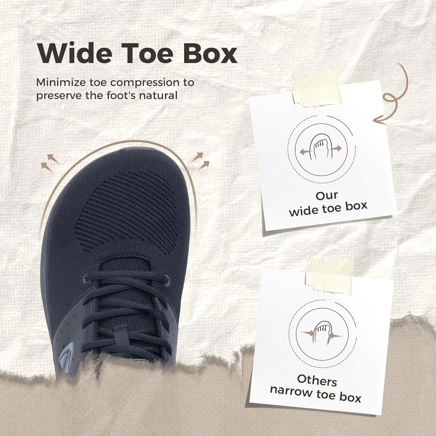 MEHOTO Mens Wide Toe Box Shoes with Arch Support Comfortable Walking Sneakers Slip On Tennis Casual Shoes for Swelling Bunion Plantar Fasciitis US 7-12