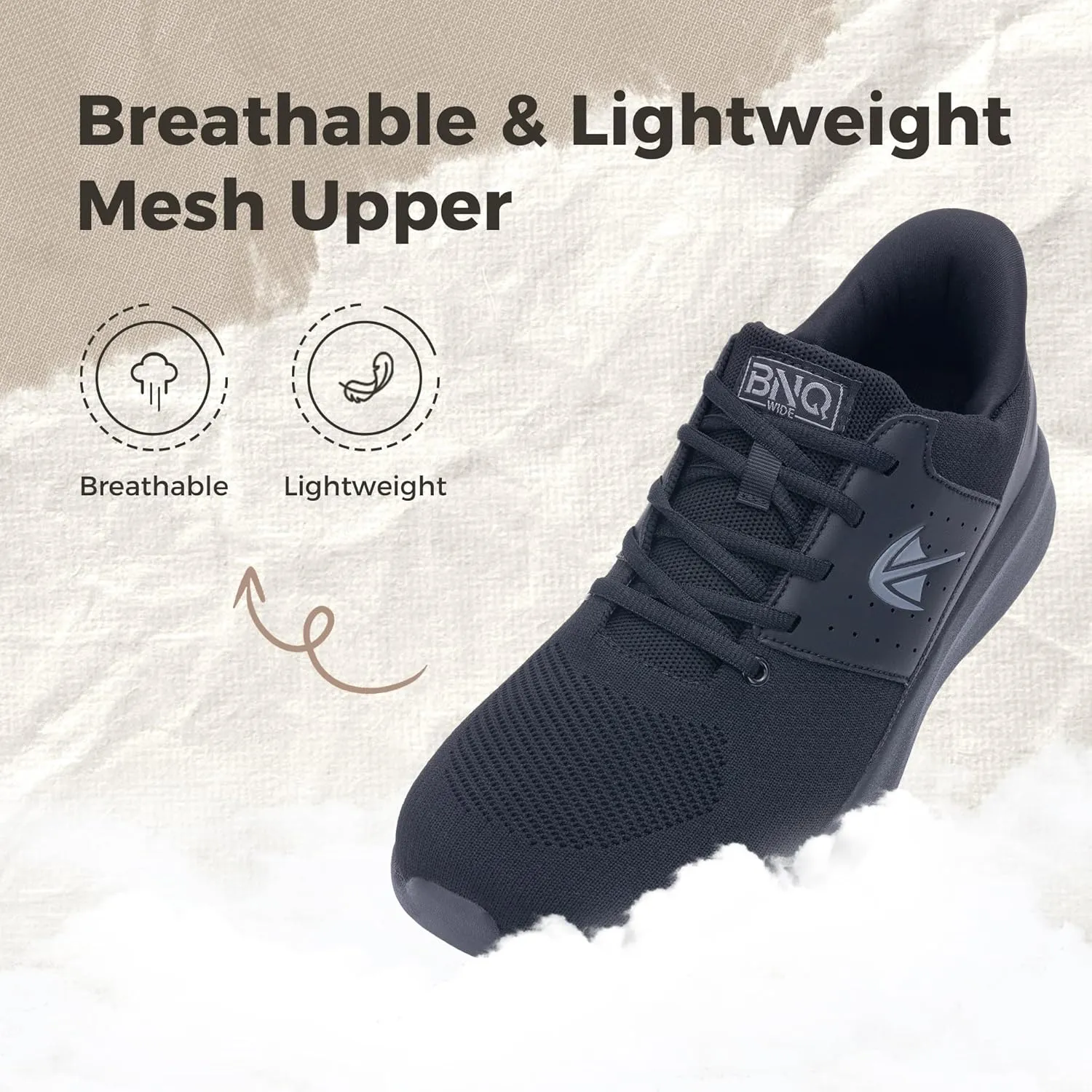 MEHOTO Mens Wide Toe Box Shoes with Arch Support Comfortable Walking Sneakers Slip On Tennis Casual Shoes for Swelling Bunion Plantar Fasciitis US 7-12