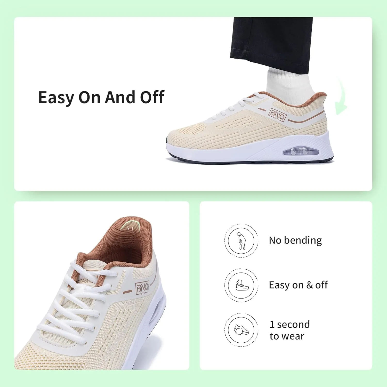 MEHOTO Womens Wide Toe Box Shoes Air Walking Fashion Sneakers Arch Support Slip On Tennis Shoes for Swelling Bunion Plantar Fasciitis US 6-11