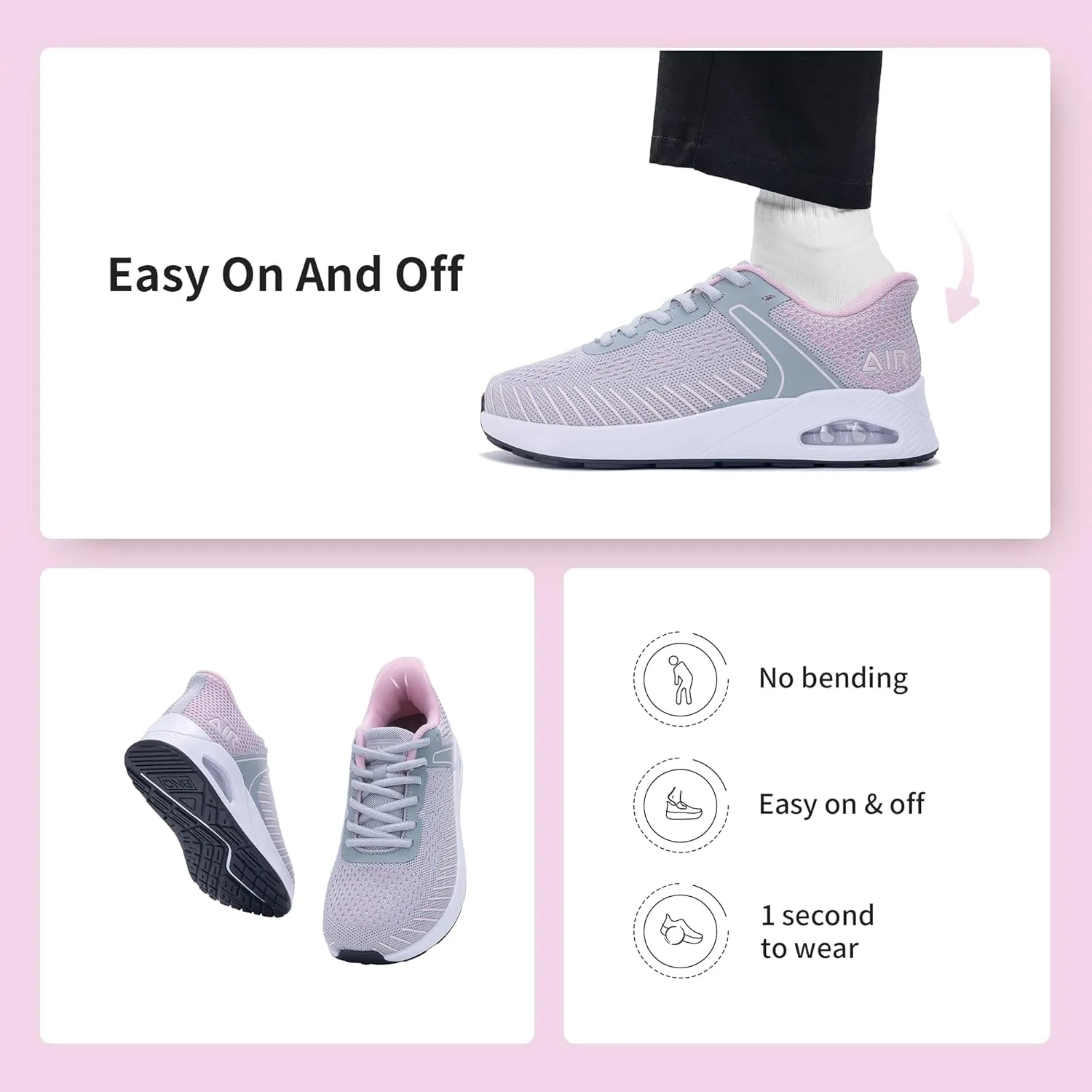 MEHOTO Womens Wide Toe Box Shoes Air Walking Sneakers with Arch Support Slip On Fashion Tennis Shoes for Swelling Bunion Plantar Fasciitis US 6-11
