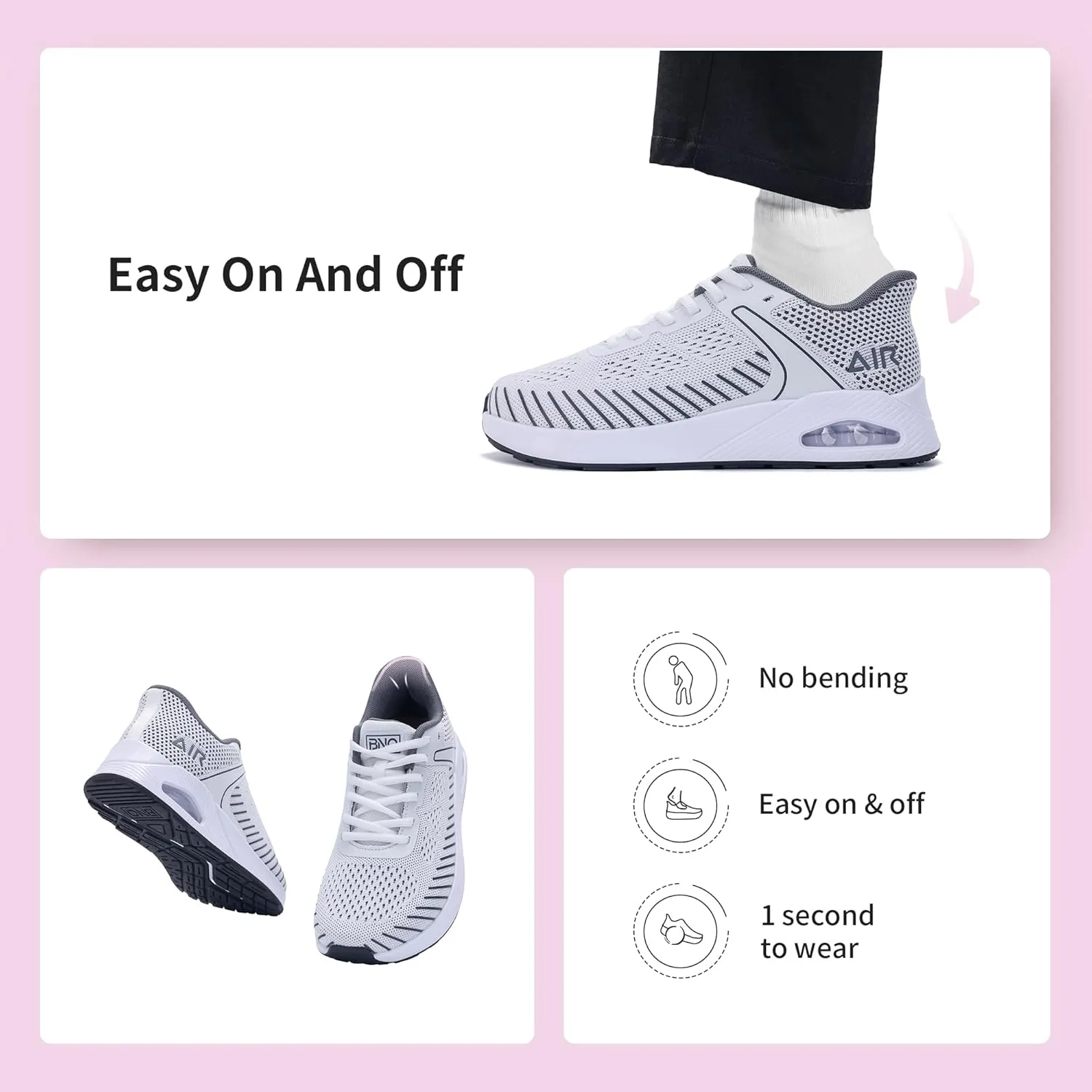 MEHOTO Womens Wide Toe Box Shoes Air Walking Sneakers with Arch Support Slip On Fashion Tennis Shoes for Swelling Bunion Plantar Fasciitis US 6-11