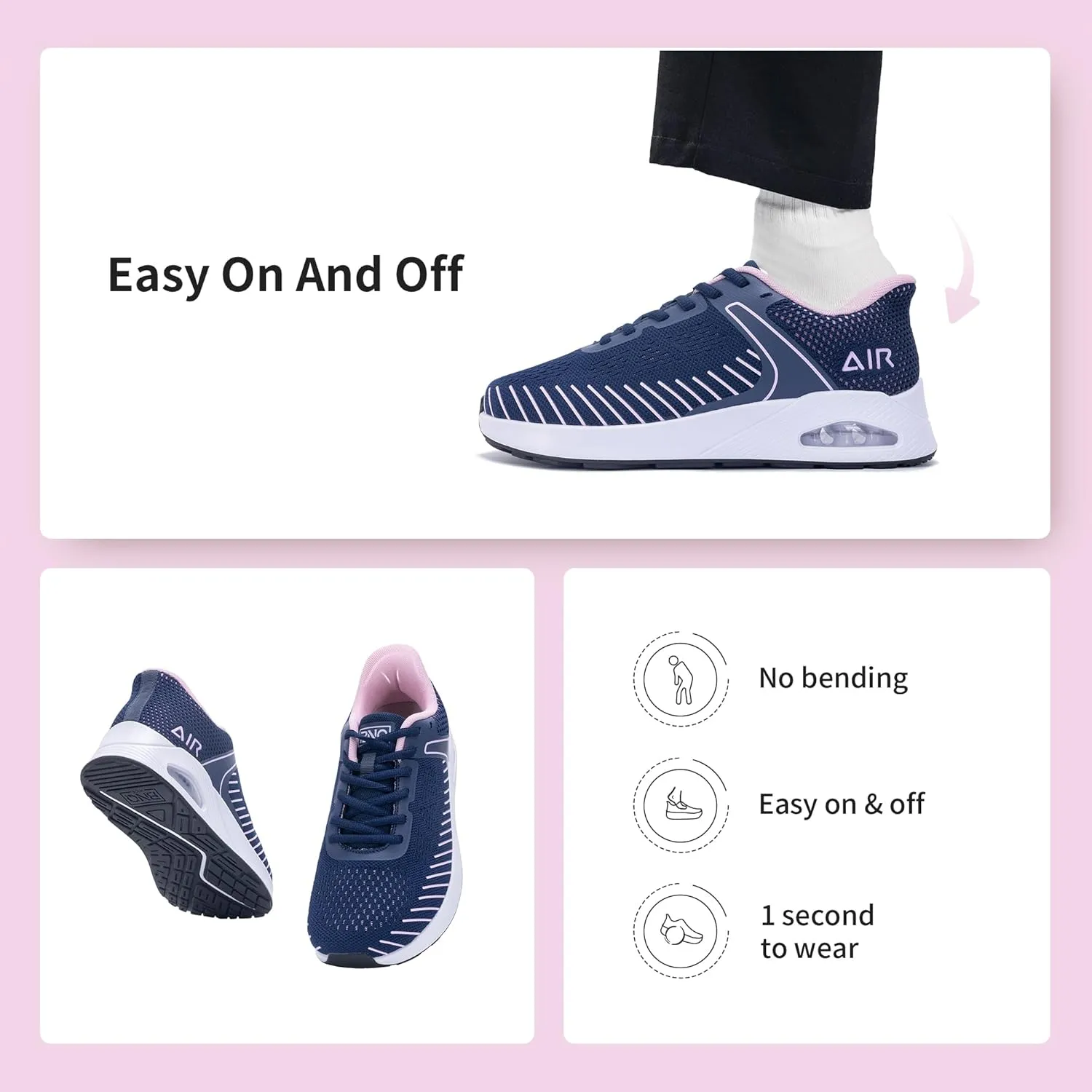 MEHOTO Womens Wide Toe Box Shoes Walking Sneakers with Arch Support Slip On Fashion Tennis Shoes for Swelling Bunion Plantar Fasciitis US 6-11