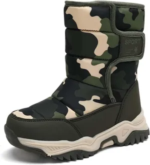 Meidiastra Kids Boys Girls Snow Boots Winter Fully Fur Lined Warm Shoes Outdoor Slip Resistant Walking Boots(Toddler/Little Kid/Big Kid)