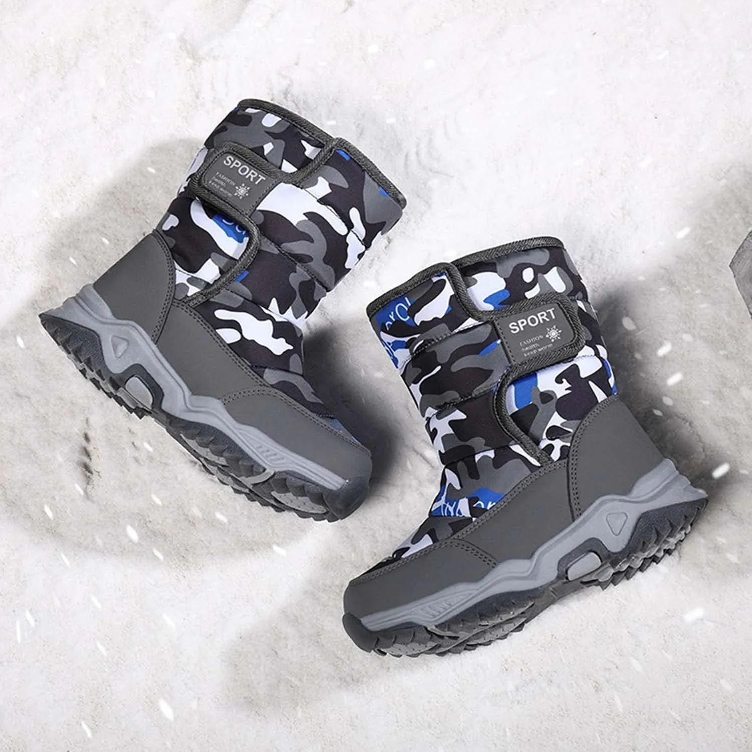 Meidiastra Kids Boys Girls Snow Boots Winter Fully Fur Lined Warm Shoes Outdoor Slip Resistant Walking Boots(Toddler/Little Kid/Big Kid)