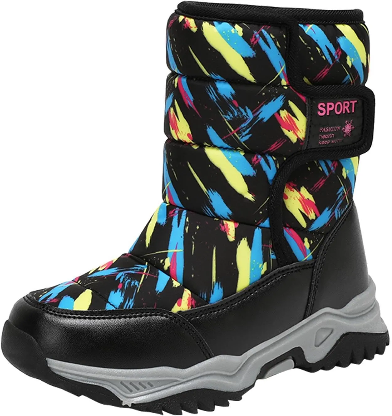 Meidiastra Kids Boys Girls Snow Boots Winter Fully Fur Lined Warm Shoes Outdoor Slip Resistant Walking Boots(Toddler/Little Kid/Big Kid)