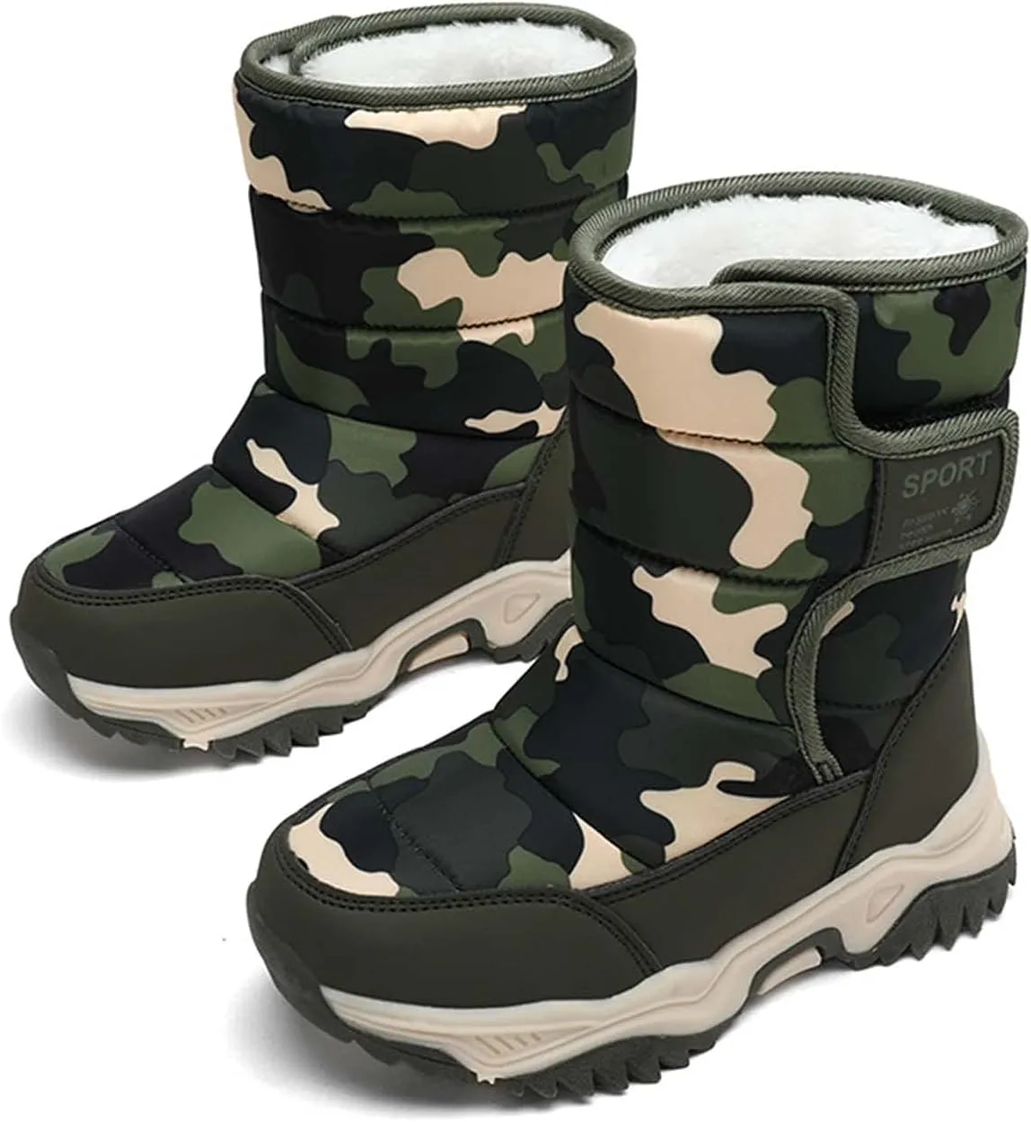 Meidiastra Kids Boys Girls Snow Boots Winter Fully Fur Lined Warm Shoes Outdoor Slip Resistant Walking Boots(Toddler/Little Kid/Big Kid)