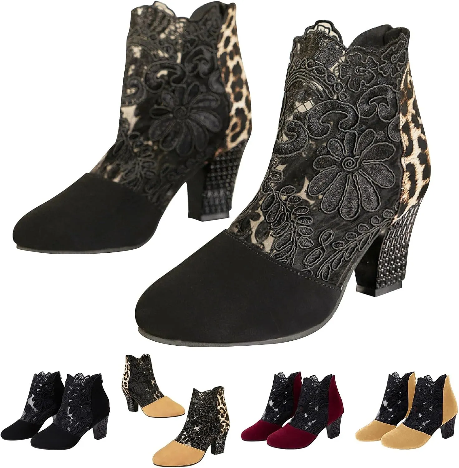 Men Ankle Boots Ankle Booties for Women Low Heel Extra Wide Width Women's Ankle Boots Boots for Women Dressy Ankle Boots for Women No Heel Wide Width Womens Lace Up Booties And Ankle Boots