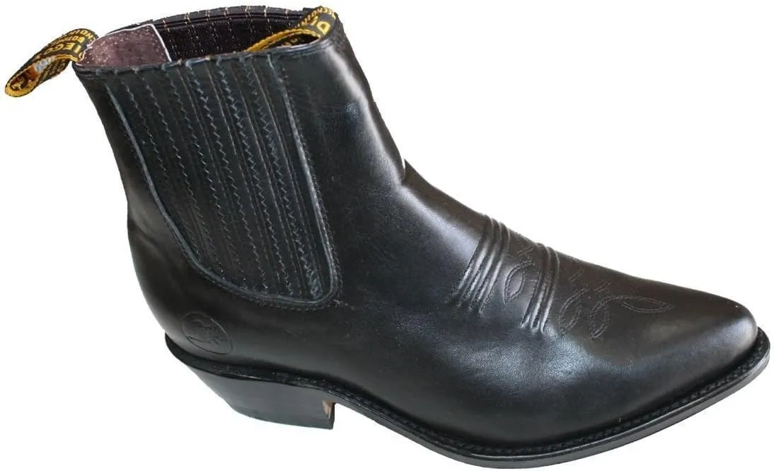Men Genuine Cowhide Short Ankle Desgin Cowboy Boots