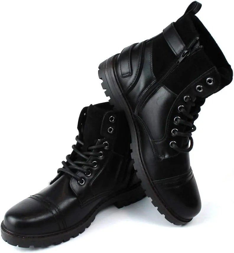 Men's Ankle Dress Boots Cap Toe Side Zipper Suede Leather 1912