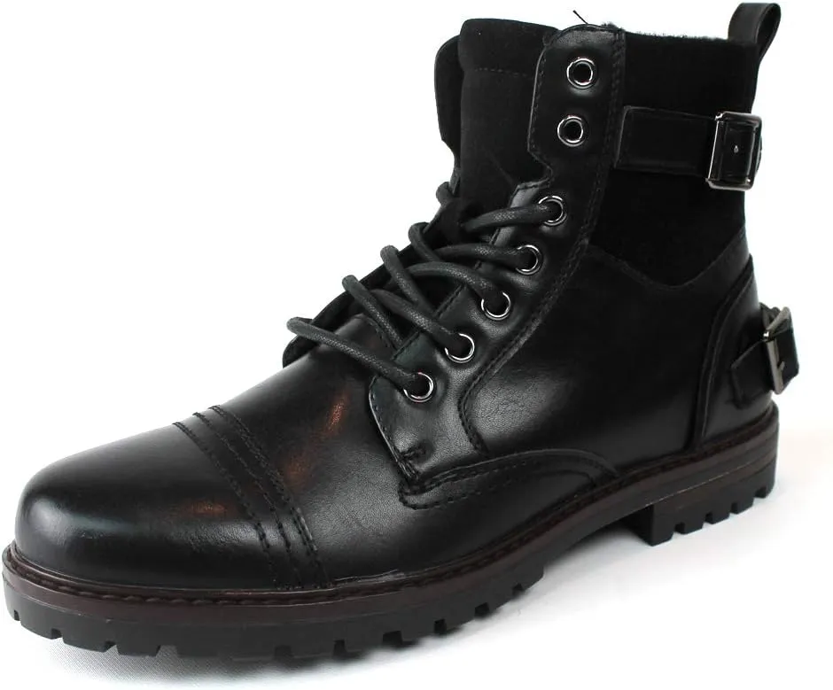 Men's Ankle Dress Boots Cap Toe Side Zipper Suede Leather 1912